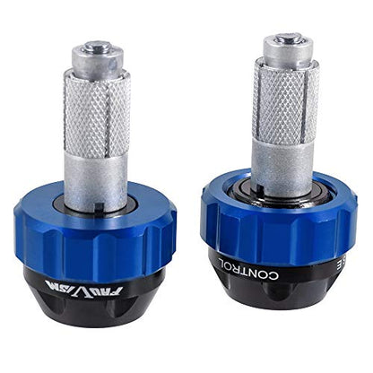 Throttle Lock Cruise Control Grip Ends Handlebar Plugs Sliders for 22mm Motorcycle Handlebar with 14mm/18mm Inner Diameter or with M6 Screw Holes (Blue) - color: Blue