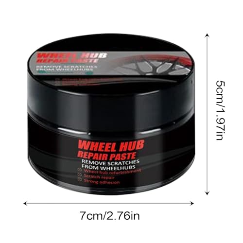 Wheel Cream, 50g Rim Scratch Repair Kit, Swirl Remover with Applicator Sponge Easy Buffing Care Design for Vehicles Trucks Rv Motorcycles Marine Auto Detailing Car