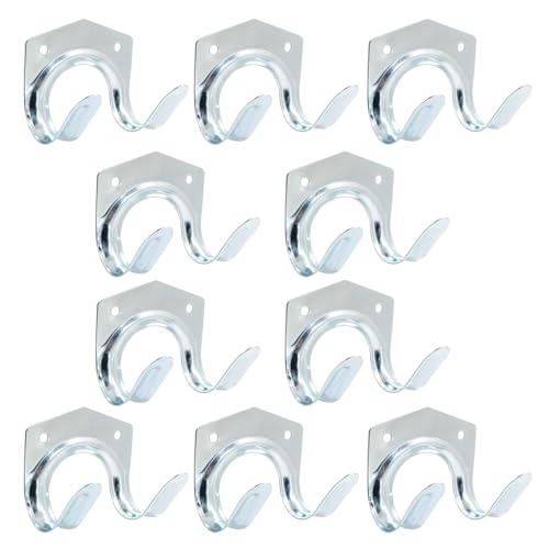 10 Pack Tool Storage Hooks Wall Mounted Double Tool Storage Hangers Mop Broom Holders Organizer for Garage Shed Ropes Bracket Garden Tools