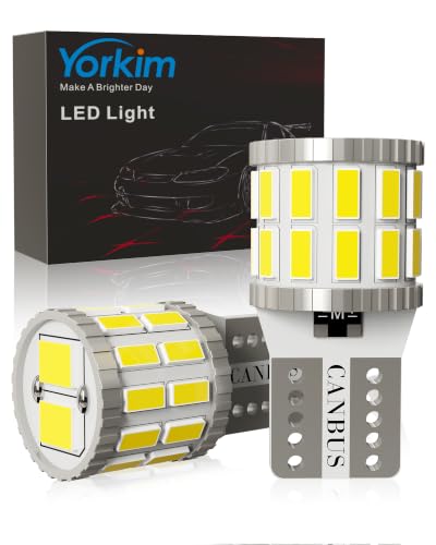 Yorkim Upgraded 194 LED Bulbs for License Plate Bulb 6500K White, T10 168 W5W Led Light Bulb Canbus Error Free Non-Polarity, Super Bright Interior Dome Map Door License Plate Trunk Lights, 2 Pack - color: White, size: 194/168-2PCS