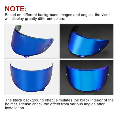 PSLER C10 Visor - C10 Tinted Visor HJ-34P Helmet Face Shield for C10 HJ 34P,Deep Blue - color: Deep Blue
