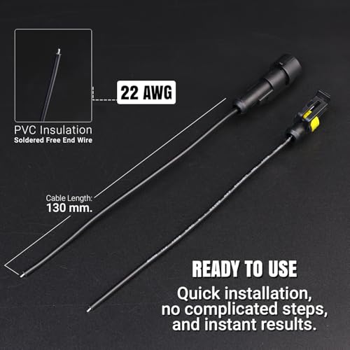 TMH 1 Pin Connector 22 AWG - 1 Wire 13cm. Waterproof Connectors Automotive Electrical Connectors Male and Female 1 Way with Heat Shrink Tubing for Car Truck Boat (10 Sets) - size: 1 Pin - 10 Sets