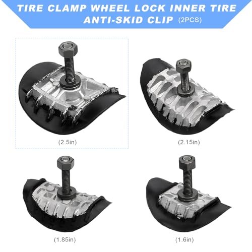 KVAEY Motorcycle Wheel Rim Lock, 1.6" Tire Clamp Wheel Lock with Molded Rubber Stoppers Prevent Inner Tube Wear, Motorcycle Rim Lock Replacement for Motocross Dual Sport Dirt Bike (2.5", 2PCS) - size: 2 Pieces, style: 2.5"