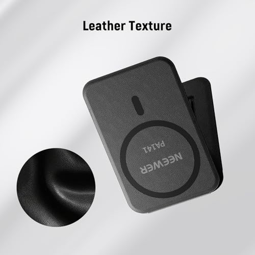 NEEWER Magnetic Phone Wallet with Card Holder, Foldable Desk Stand Lightweight Portable Leather Slim Cell Phone Card Case Compatible with MagSafe iPhone Samsung Android for Video Recording, PA141 - style: PA141