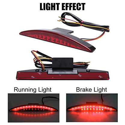 DREAMIZER Red Chopped Fender Edge Motorcycle LED Running Brake Rear Tail Light Compatible for Harley Sportster XL 883N 1200N XL1200V XL1200X - color: RED#2