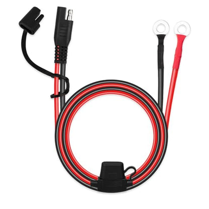 5PCS SAE Extension Cable, 16AWG SAE Battery Connector, Ring Terminal Harness Accessory Cable for Motorcycle Solar Panel RV - size: 16AWG-5PCS