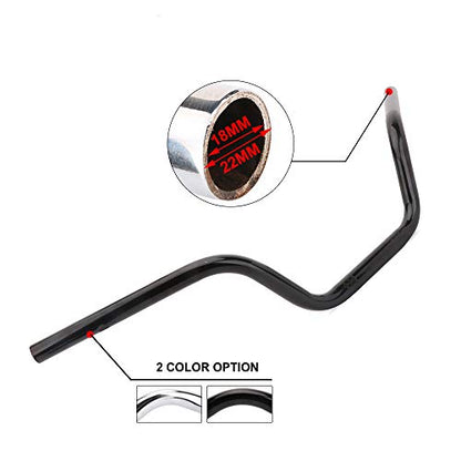 AnXin Motorcycle 7/8" Drag Handlebars High-Rise Tracker Handle Bars Universal For Sportster XL 883 1200 Cruiser Bobber Custom Chopper Softail Dyna Tour Glide Road CG125 Black - color: black