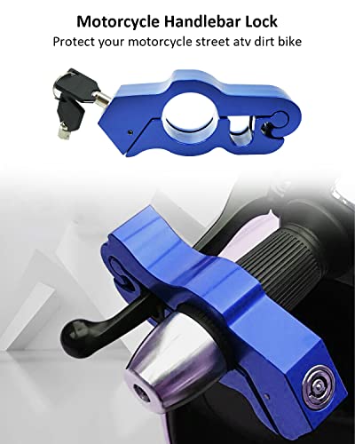 Lock Motorcycle, Heavy Duty Anti Theft Adjustable Bike Handlebar Lock with 2 Keys Protect Your Motorcycle Street ATV, Blue - color: Blue