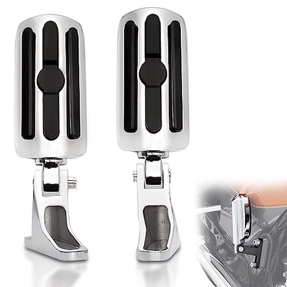 FOVPLUE Passenger Mini Footboard, Passenger Footpegs w/Mount Kit for Harley Touring 1993-2025,for CVO Electra Glide Road Glide Road King Street Glide Ultra Classic Ultra Limited Revival FLH,Chrome#2 - color: Chrome Passenger Footpegs
