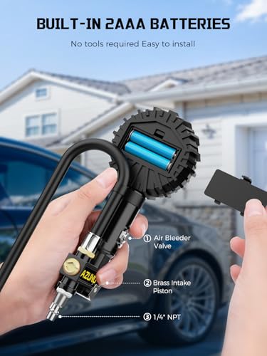 Tire Pressure Gauge, 3-in-1 Digital Tire Inflator with Air Blow Gun, 200PSI for Car Truck Motorcycle, with LED Screen, 4 Units for Air Compressor (1/4" NPT) - size: Standard with Air Guns