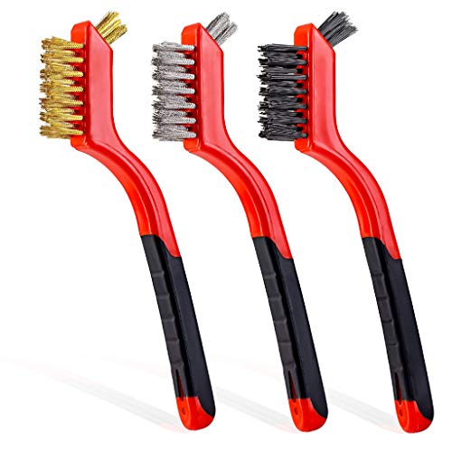 Wire Brush Steel Rust Removal - color: Red