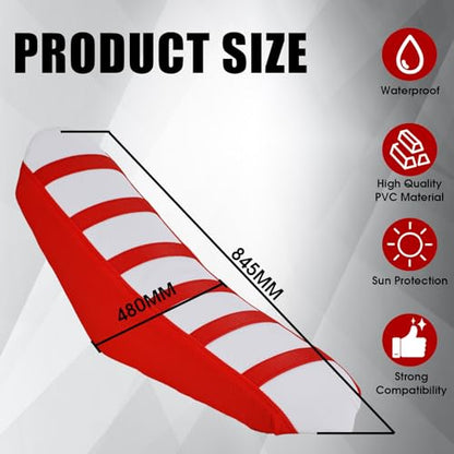 Dirt Bike Seat Cover Motorcycle Gripper Cushion Cover Universal for CRF XR RX RR All Most Dirt Pit Bikes Enduro Red - color: Red