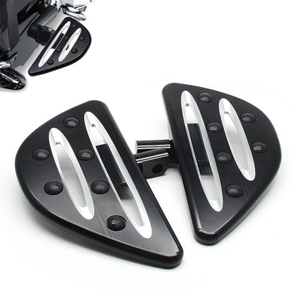 MZS Motorcycle Passenger Foot Pegs, 360° Roating Touring Floorboards + Motorcycle Cover Waterproof Outdoor, 420D All Season Weather Compatible with Dyna Electra Road Street Glide Road King Softail