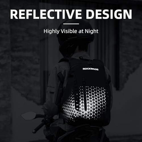 ROCKBROS Motorcycle Helmet Backpack, 14.5L Large Capacity Helmet Bags with Reflective Symbol, Waterproof Storage Bag Luggage Bag