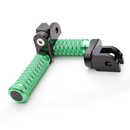 MC MOTOPARTS POLE Green CNC 25mm Extension Riser Front Foot Pegs Compatible with YZF R3 2015-2017 - color: Green, size: 25 mm Extension