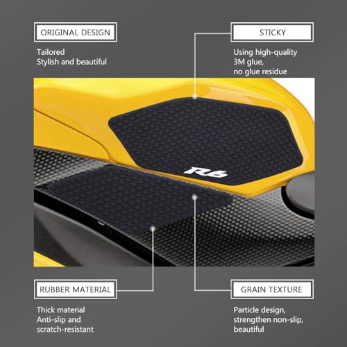 New for Yamaha YZFR6 YZF R6 YZF-R6 2008-2016 Motorcycle Accessories Side Fuel Tank pad Tank Pads Protector Stickers Decal Gas Knee Grip Traction Pad Tankpad