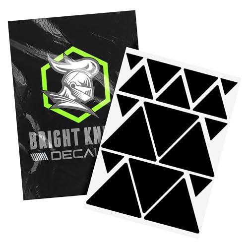BRIGHT KNIGHT DECALS Reflective Stickers, 17pc Triangle Kit, Reflective Tape Outdoor Waterproof Motorcycle Helmet Stickers for Bikes, Scooters, and Hard Hats, Night Safety High Visibility - color: Black