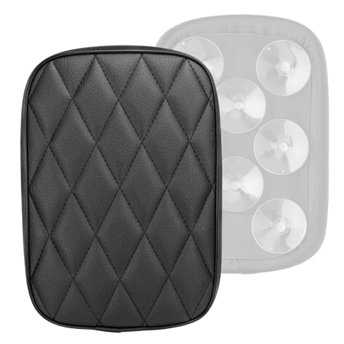 LKV 10.63″ Motorcycle Pessenger Seat, Rear Leather Pillion Pad with 8 Suction Cup Motorcycle Pillion Seat Cushion for Harley Dyna Sportster Chopper - color: 8 Suction Cups - All Black Rhombus
