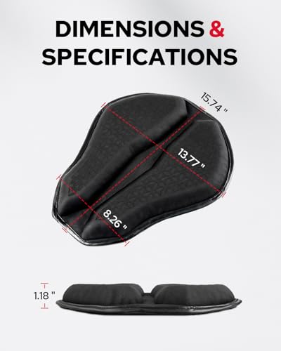 Amazicha Universal Motorcycle Gel Seat Pad, Motorcycle Seat Cushion, Large 3D-Honeycomb Structure Shake Rider Cushion TPE Shock Absorption and Breathable for Long Rides