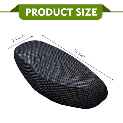Motorcycle Seat Cover, Heat-Insulating & Non-Slip Seat Cover with Elastic, Honeycomb Breathable Mesh Fabric Mat, Universal for Most Motorcycles (Black #L) - color: Black #Large