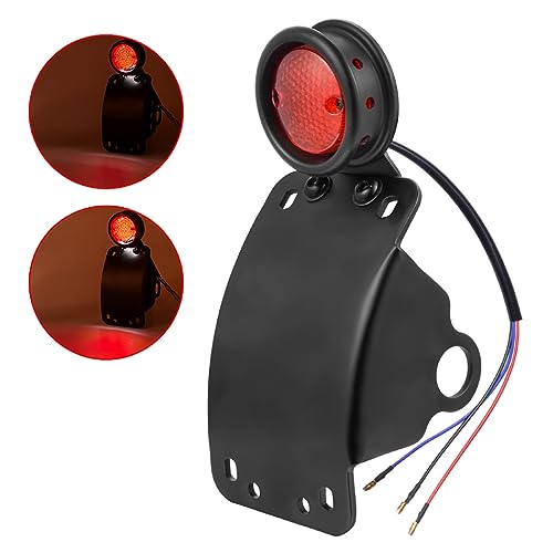 Amazicha 1" Motorcycle LED Tail Brake Light with Bracket, IP67 Waterproof Motorcycle Side Mount License Plate Rear Light Compatible for Harley Sporster Bobber Chopper Yamaha Suzuki Honda Kawasaki - size: 1inch, style: Curved