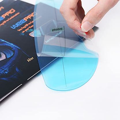Anti Fog Film for Motorcycle Helmet Visor Compatible with QWART Helmet Visor 3.6" x 10.55" | Protector Film Defogger Fog Resistant for Helmet Shield Lens - size: QWART