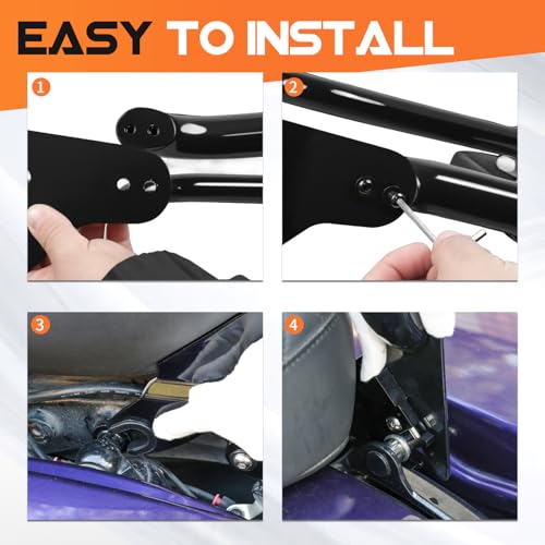 AUFER Motorcyle Rear Passenger Backrest Sissy Bar With Locked Rotary Latches Clips Compatible With For Harley Touring Road King Electra Glide Street Glide Road Glide FLHR FLHX FLHT FLTR 2009-2025 | Premium Stylish Sissy Bar Backrest, Quick Install & Easy