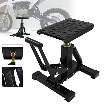 POLARBEAR Dirt Bike Stand Adjustable Jack Stand 1200Lbs Capacity Engine Stand Vertical Rise Easy Operated for ATV Dirt Bike Maintenance Lightweight(Black) - color: Black