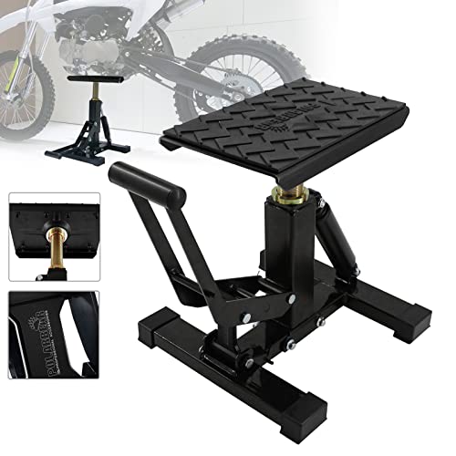 POLARBEAR Dirt Bike Stand Adjustable Jack Stand 1200Lbs Capacity Engine Stand Vertical Rise Easy Operated for ATV Dirt Bike Maintenance Lightweight(Black) - color: Black