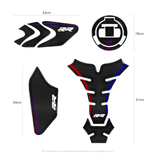 S1000RR Motorcycle Tank Pad Gas Tank Protector Compatible with BMW S1000RR S1K RR S1000 RR 2019-2024 3D Anti Slip Tank Pad Stickers Gas Oil Fuel Tank Pad Protectors (S1000RR) - size: S1000RR-1