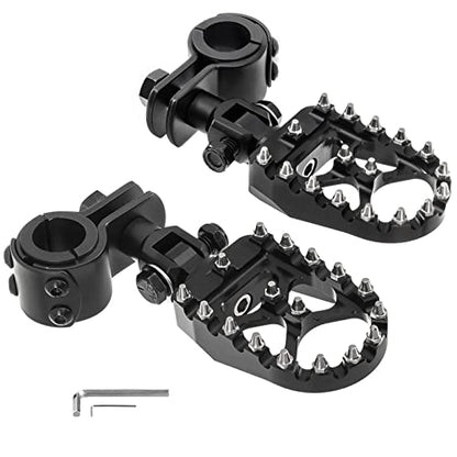 Motorcycle Foot Peg Pedals，Highway Footrest, 1.25 inch Crash Bars Footpegs Fit for Harley Touring Honda Kawasaki Suzuki Yamaha (Short Size) - size: Short Black