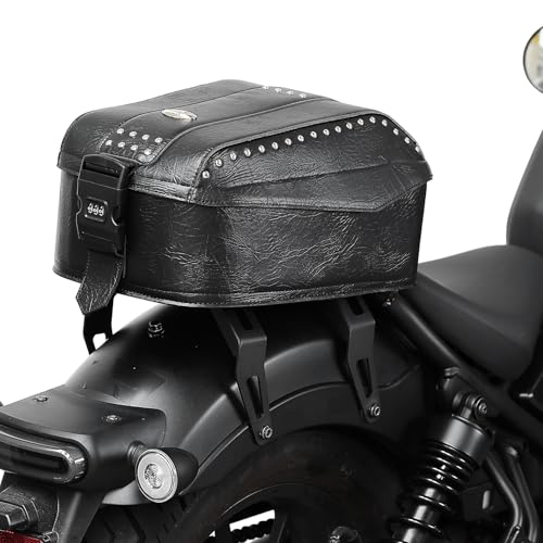 KEMIMOTO Motorcycle Tail Bag Rivet with Secure Locking Bracket 25L Large Capacity Universal Motorcycle Luggage Travel Storage Bag for Trip Camping Outdoor