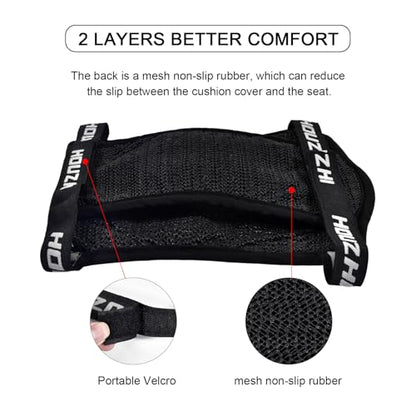 Motorcycle Seat Cushion Air Cooling 3D Mesh Motorcycle Seat Pad,Butt Protector Pads,Motorcycle Cool Seat Cover,Breathable Motorcycle Seat Cover,Size L - size: 32 x 36cm