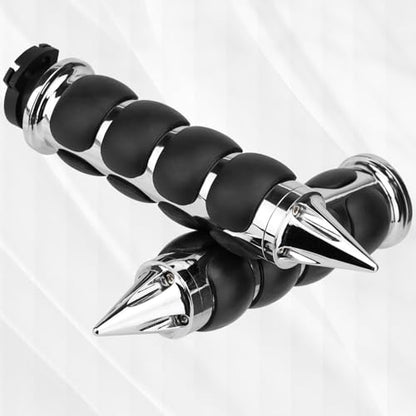 Motorcycle Hand Grips 1 Inch 25MM Handlebar Grip Throttle Non-Slip Universal Compatible with Harley Davidson Dyna Sportster 883 Road King Electra Glide Street Glide - color: Chrome-E