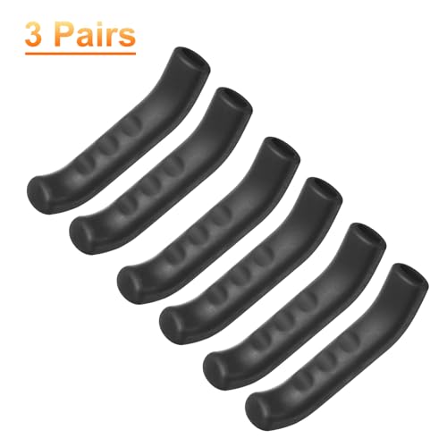 HARFINGTON 3 Pairs Bike Brake Lever Cover Silicone Brake Lever Grip Protector Anti-Slip Brake Handle Protection Covers Sleeve for Mountain Road Bike Cycling, Black - color: Black