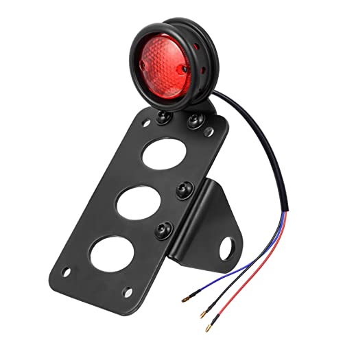 Amazicha LED Tail Rear Light 3/4" Axle Hole Side Mount License Plate Bracket Brake Light Motorcycle Compatible for Harley Honda Yamaha Suzuki Chopper Bobber - size: 0.75inch, style: Flat