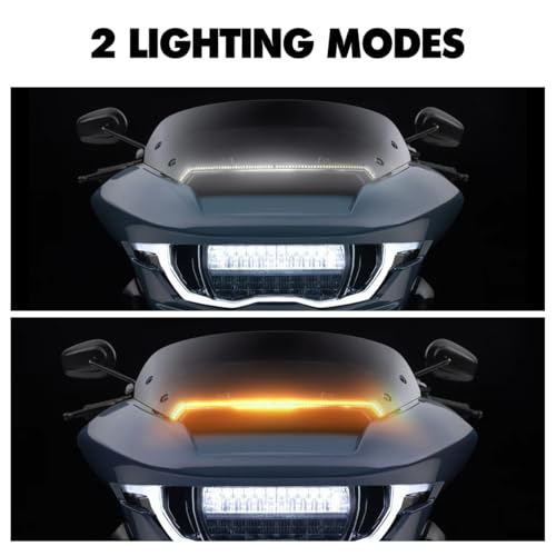 Trim Lights Center LED Windshield Turn Signal Light Compatible for 2023 2024 FLTRXSE 2024 FLTRX/FLTRXSTSE, LED Windscreen Light(Center Light)