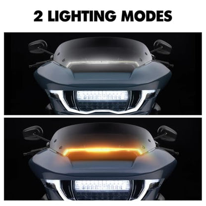 Trim Lights Center LED Windshield Turn Signal Light Compatible for 2023 2024 FLTRXSE 2024 FLTRX/FLTRXSTSE, LED Windscreen Light(Center Light)
