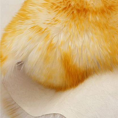 Real Genuine Sheepskin Rug Natural Fur Rug Sheep Skin Rugs Full Sheepskin Rugs Authentic Sheep Skin Throw Lambskin Seat Covers for Chairs Wool Seat Pad Cushion (2.3X3.28 ft) - color: 6