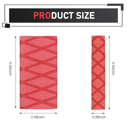 4 PCS Non-Slip Heat Shrink Motorbike Grips & Brake Grips Sleeve, Diamond Grid Rubber Handlebar Grip Cover, Shockproof Handlebar Protector, Universal for Dirt Bike, Scooter (Red) - color: Red