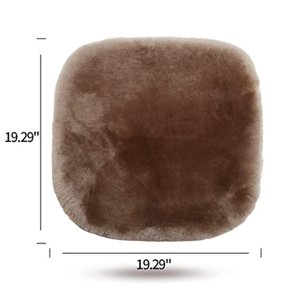 IRIWOOL Genuine Sheepskin Auto Seat Pad, Australian Soft Wool Seat Cover Breathable and Sweat-Wicking Comfort Warm Universal Fit,19.2 inch x19.2 inch (Front seat Cushion 1pc, Black) - color: Black, size: 1 Count (Pack of 1)