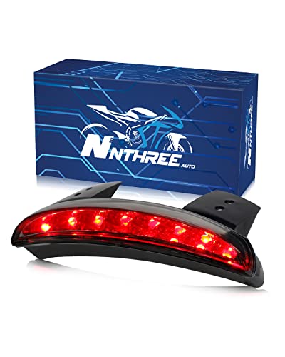 NTHREEAUTO Motorcycle Chopped Rear Fender Edge LED Brake Tail Light Integrated Turn Signals Compatible with Harley Sportster XL883N XL1200N XL1200V XL1200X - color: LED Bulbs