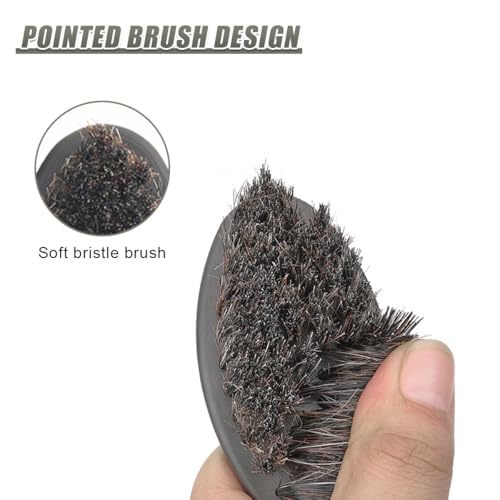 Soft Horsehair Bristle Leather Cleaning Brush for Car Interior, Comfortable Grip Car Wash Brush to Clean Upholstery Furniture Boots, Felt Hat Scrub Brushes Auto Detailing Cleaner Tool (1PC) - size: 1PC