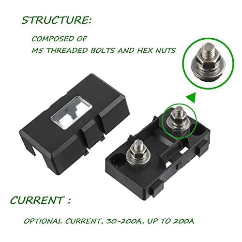 Midi Fuse Holder and 2 Pieces 175A Midi high Current Fuse Screw Fuse for Cars, Trucks, Vehicles(175 Amp) - color: 175A