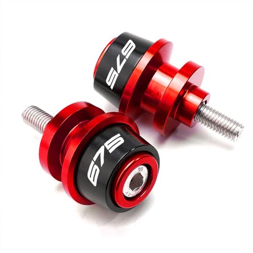 MOWOK Fit For 675SS 675SR 675NK 675 SR-R 675 SR/NK/SS/SR-R 10MM Motorcycle Accessories Rear Stand Screws M10 Swing Arm Swingarm Spools slider (Red) - color: Red