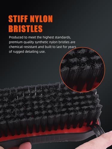 SPTA Carpet Cleaning Brush, 2Pcs Universal Leather & Upholstery Brush,Durable Nylon Bristles for Car Detailing,Ideal for Cleaning Seats, Carpets & Interior Surfaces,Gentle,Effective Detailing Tool - color: Carpet Cleaning Brush