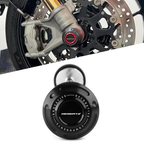 Motorcycle Front Wheel Axle Fork Slider Crash Protector Compatible With Ducati DesertX 2026 2025 2024 2023 2022 | Desert X Desert-X Accessories (Black) - color: black