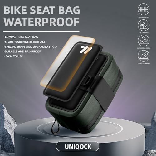 Waterproof Bike Seat Bag: Small Bike Tail Bag Bicycle Under Seat Bag, 0.5L Lightweight Bicycle Cuboid Storage Bag Cycling Accessories Pouch for Road Mountain Cycling - color: Black