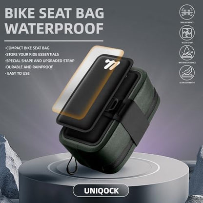 Waterproof Bike Seat Bag: Small Bike Tail Bag Bicycle Under Seat Bag, 0.5L Lightweight Bicycle Cuboid Storage Bag Cycling Accessories Pouch for Road Mountain Cycling - color: Black