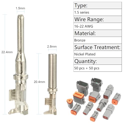 440Pcs Automotive Electrical Pin Connectors Kit 1.5/1.8/2.5/2.8mm Pin Terminals Wire Connector Pins Wiring Harness Pin Kit Crimp Terminal Pins for 22-12 Gauge Plug - color: 440pcs Pin Terminals